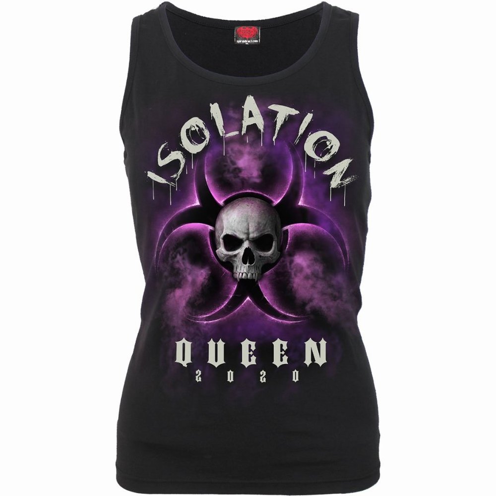 isolation queen women razor back  top black new